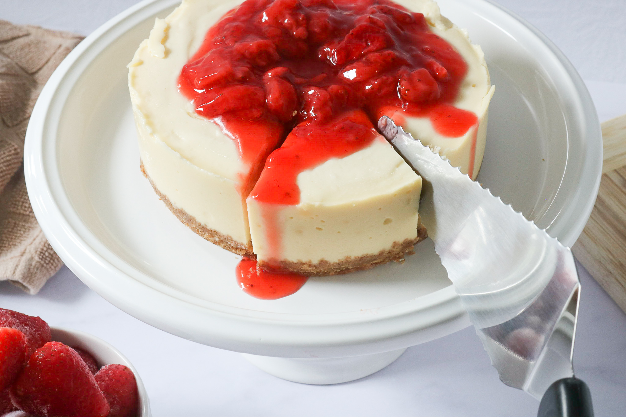 Easy Homemade 6 inch Strawberry Cheesecake - In The Quick Cooker (AKA ...