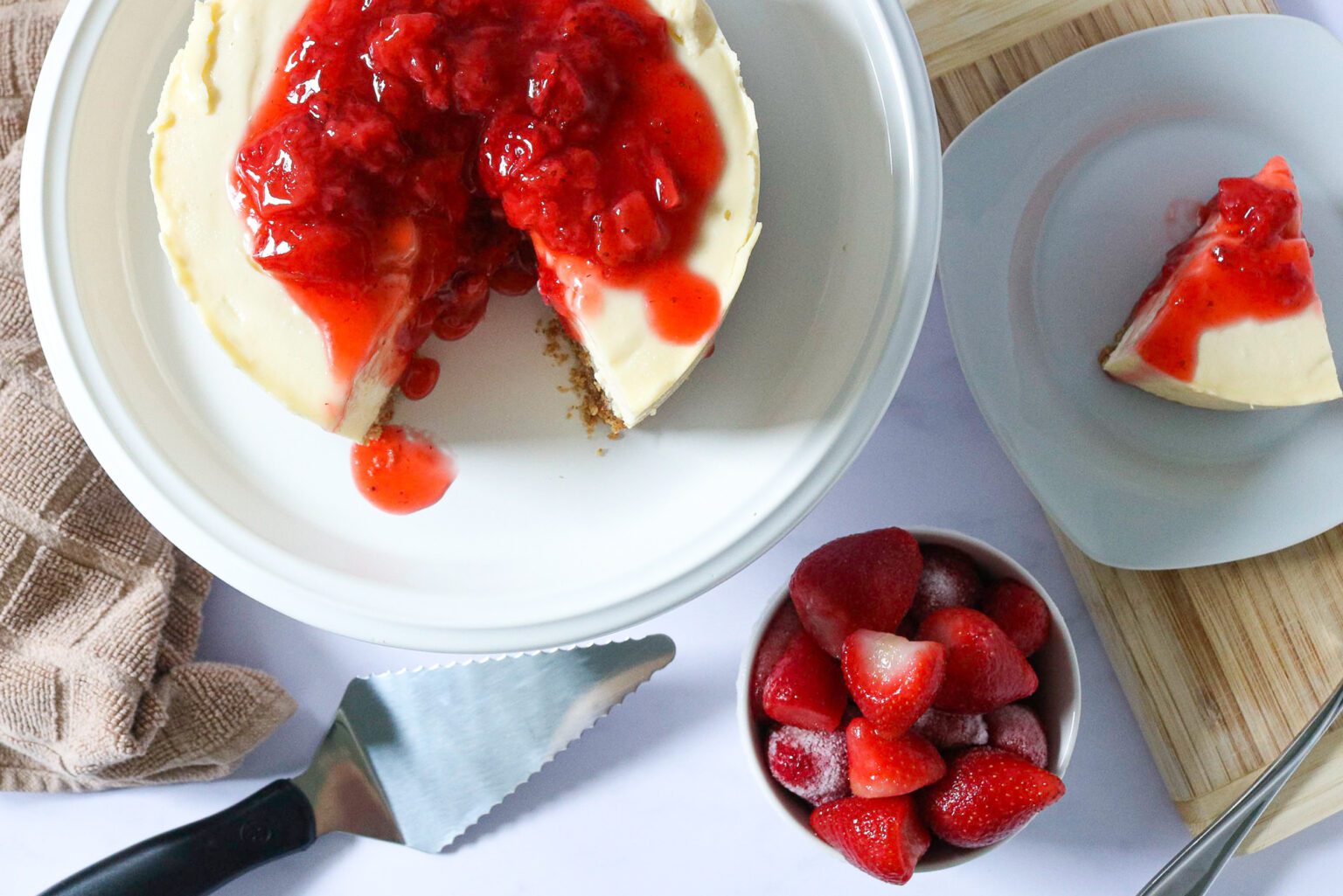 Easy Homemade 6 inch Strawberry Cheesecake - In The Quick Cooker (AKA ...