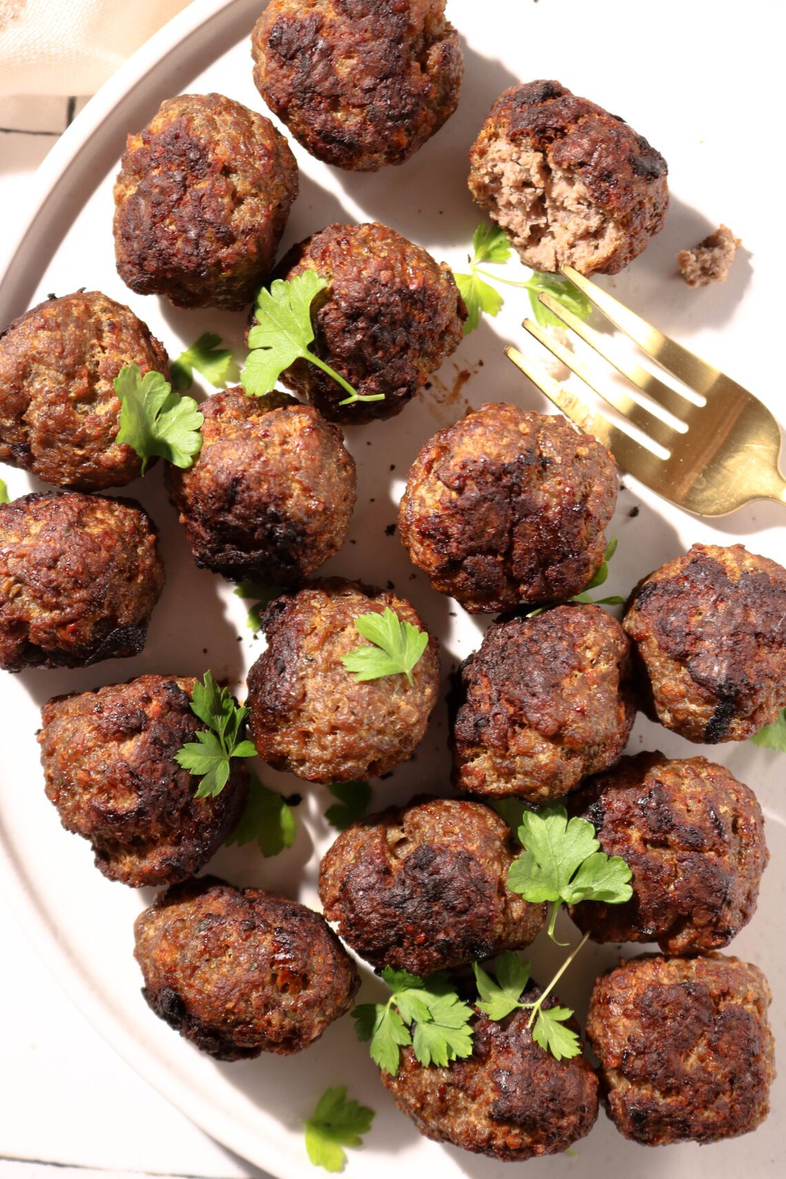 baked venison meatballs on a plate
